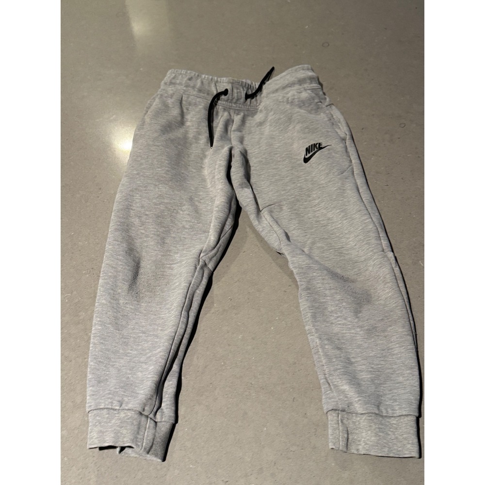 Nike Kids Gray Jogger Sweatpants Drawstring Sportswear XS